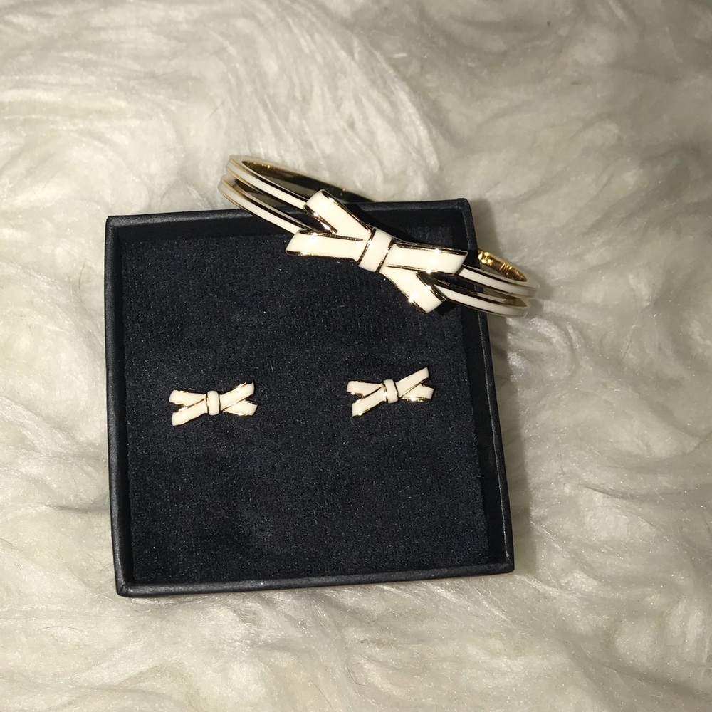 Kate spade bow earring and bracelet set